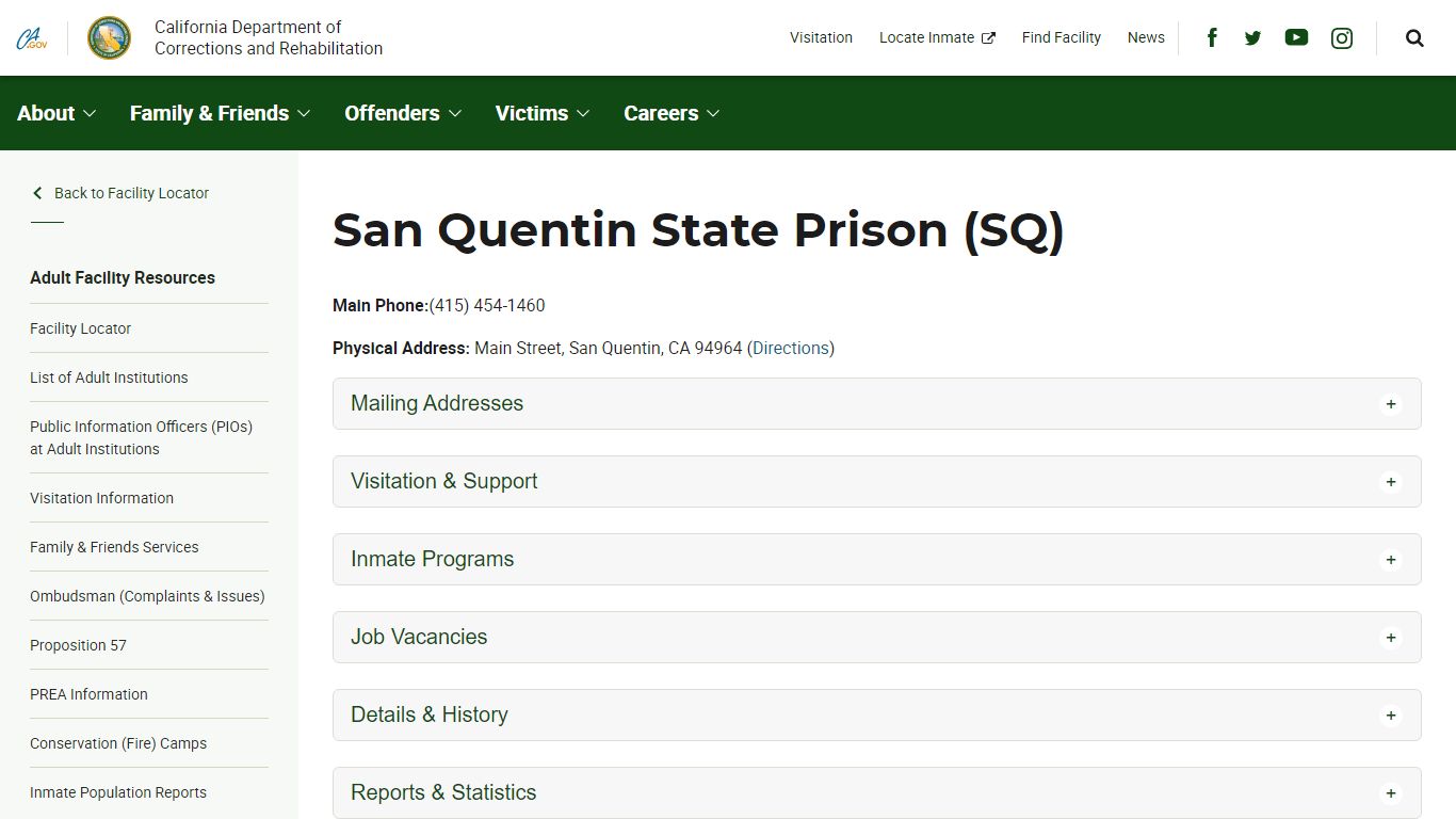 San Quentin State Prison (SQ) - California Department of ...